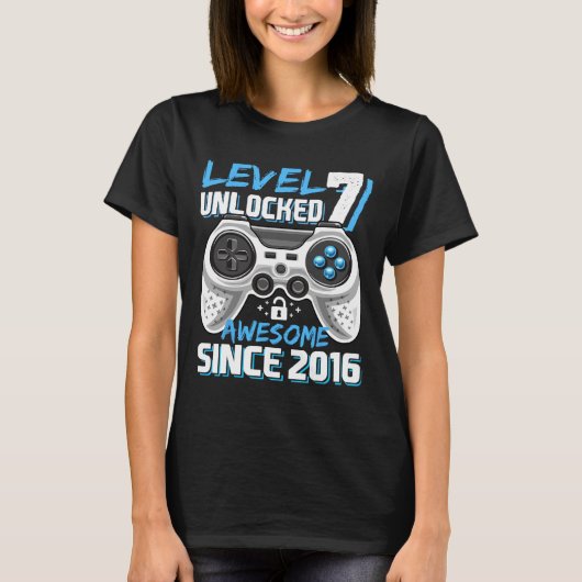 7 Unlocked 素晴らし 2016ビデオゲーム第7誕生日Bo Tシャツ (正面)