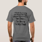 7 Words For Long and Happy カスタマイズ Marries -  Tシャツ (裏面)