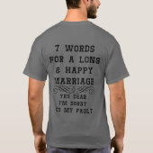 7 Words For Long and Happy カスタマイズ Marries -  Tシャツ (裏面)