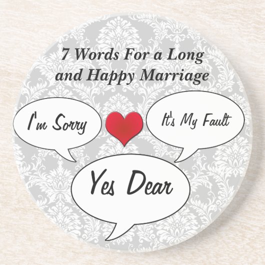 7 Words For Long And Happy Marriage Coasters コースター (正面)