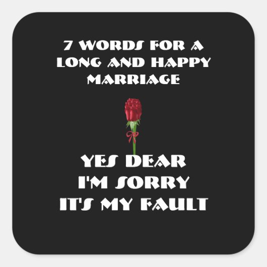 7 Words For Long and Happy Marries スクエアシール (正面)