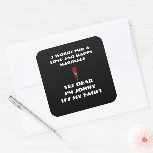 7 Words For Long and Happy Marries スクエアシール (封筒)