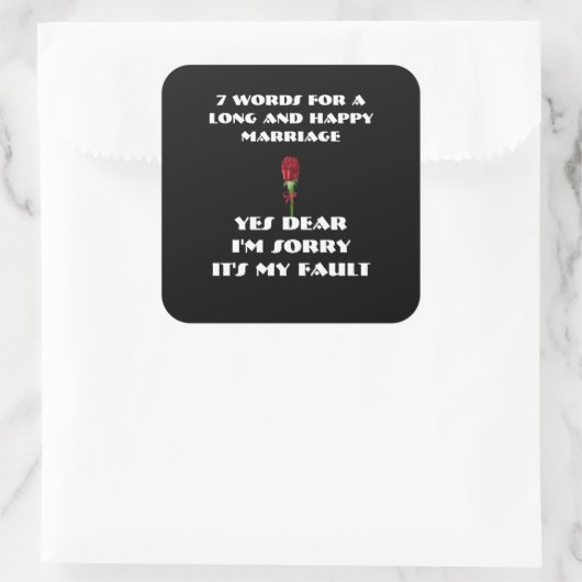 7 Words For Long and Happy Marries スクエアシール (バッグ)