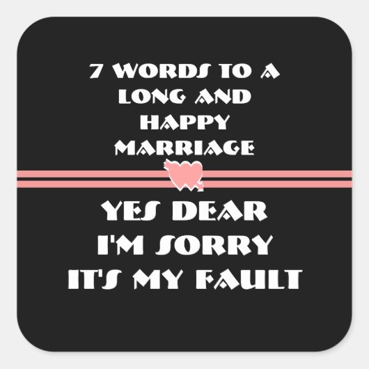 7 Words For Long and Happy Marries スクエアシール (正面)