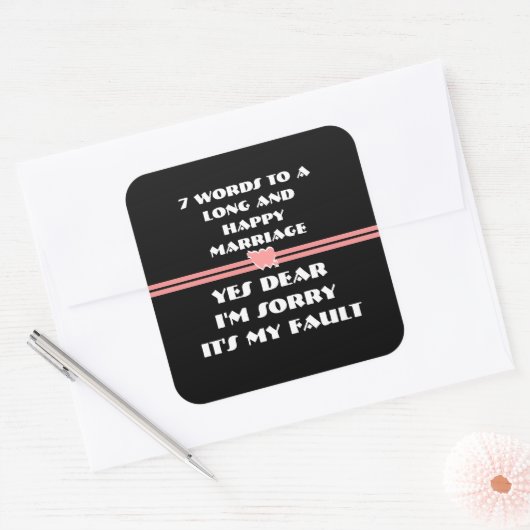 7 Words For Long and Happy Marries スクエアシール (封筒)