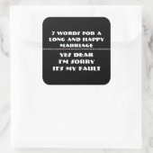 7 Words For Long and Happy Marries スクエアシール (バッグ)