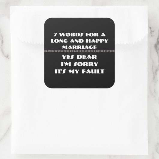 7 Words For Long and Happy Marries スクエアシール (バッグ)