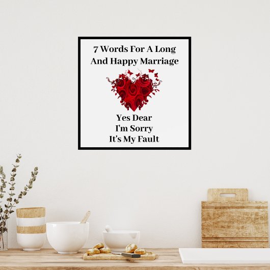 7 Words For Long and Happy Marries ポスター (キッチン)