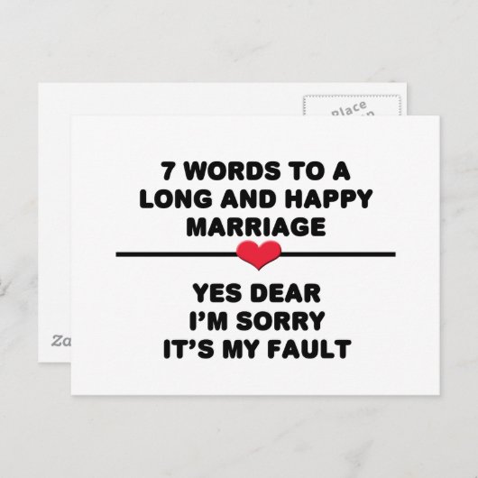 7 Words For Long and Happy Marries ポストカード (正面/裏面)