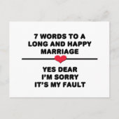 7 Words For Long and Happy Marries ポストカード (正面)
