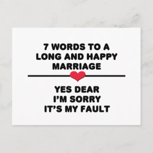 7 Words For Long and Happy Marries ポストカード
