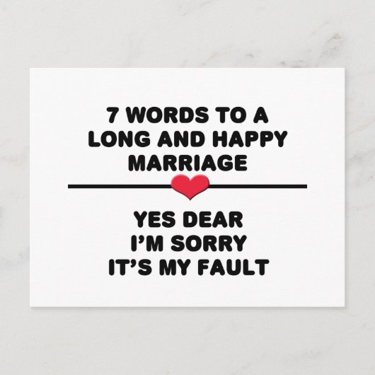 7 Words For Long and Happy Marries ポストカード (正面)