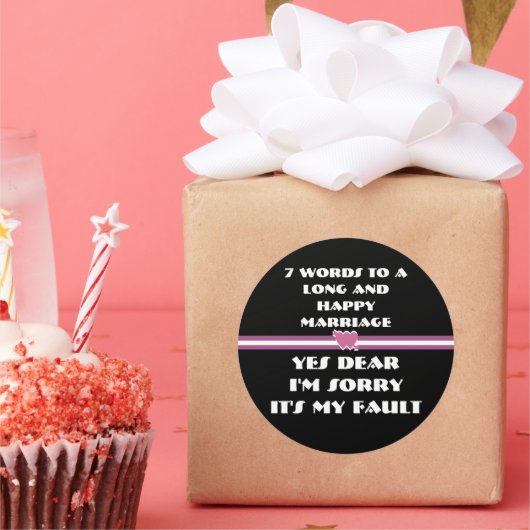 7 Words For Long and Happy Marries ラウンドシール (パーティー)