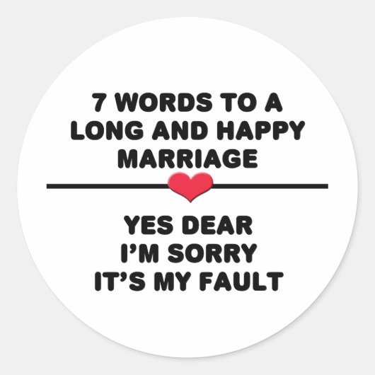 7 Words For Long and Happy Marries ラウンドシール (正面)