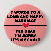 7 Words For Long and Happy Marries 缶バッジ (正面)