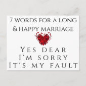 7 Words For Long Marriage ポストカード (正面)