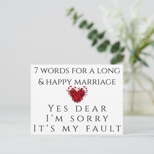 7 Words For Long Marriage ポストカード (スタンド正面)