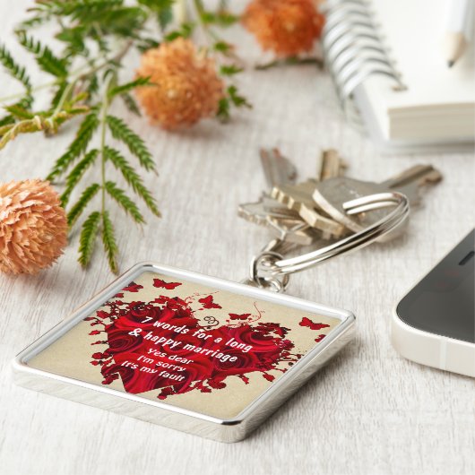 7 Words For Long Marries & Happy Marriage キーホルダー (側面)