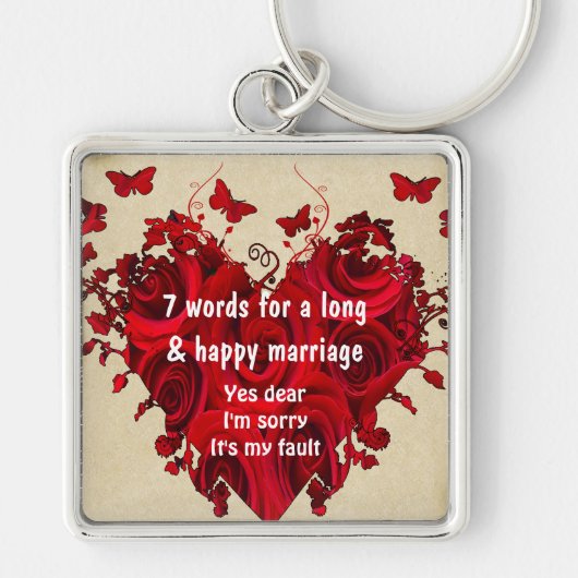 7 Words For Long Marries & Happy Marriage キーホルダー (正面)