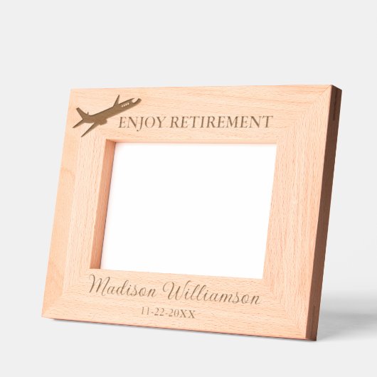 7"x5"フォトトラベルテーマ除楽しむ任名日付 レーザー彫刻フレーム (左)