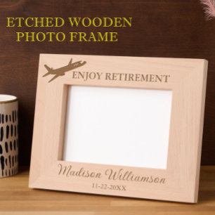 7"x5"フォトトラベルテーマ除楽しむ任名日付 レーザー彫刻フレーム