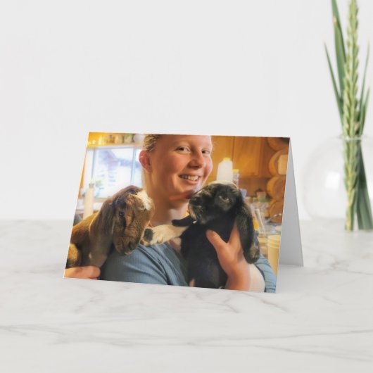 7"x5"折り畳みカード ||キッチンの子供 カード (正面)