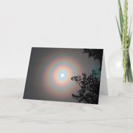 7"x5"折り畳みカード ||冬の月ハロー カード