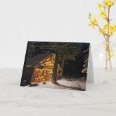 7"x5"折り畳みカード ||冬の木材 カード (黄色い花)