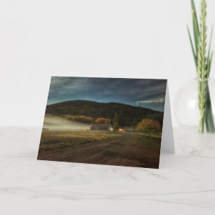 7"x5"折り畳みカード Barn at Night カード