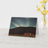 7"x5"折り畳みカード || Red Barn Moonrise 2 カード (黄色い花)