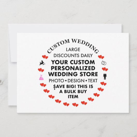 7" x 5インチ結婚式招待状 – ベストセラー！ 招待状 (正面)