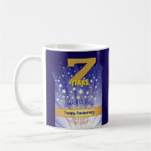 7 Year CUSTOM Recovery Anniversary Bold Numeral コーヒーマグカップ (左)