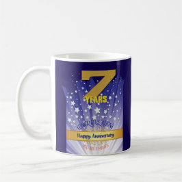 7 Year CUSTOM Recovery Anniversary Bold Numeral コーヒーマグカップ