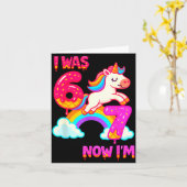 7 Year Old Birthday 67 Was 6 Now I'm 7 Dabbing Uni カード (黄色い花)