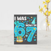 7 Year Old Birthday Boy I Was 6 Now I'm 7 67 Funny カード (黄色い花)