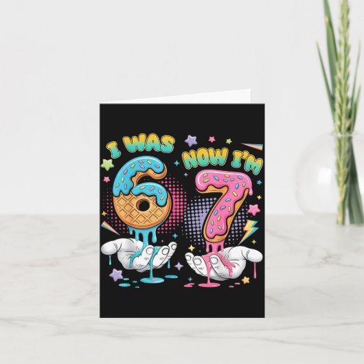 7 Year Old Birthday Funny I Was 6 Now I'm 7 Boy Gi カード (正面)