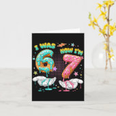 7 Year Old Birthday Funny I Was 6 Now I'm 7 Boy Gi カード (黄色い花)