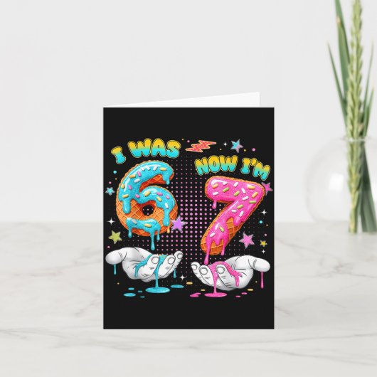 7 Year Old Birthday Funny I Was 6 Now I'm 7 Boy Gi カード (正面)