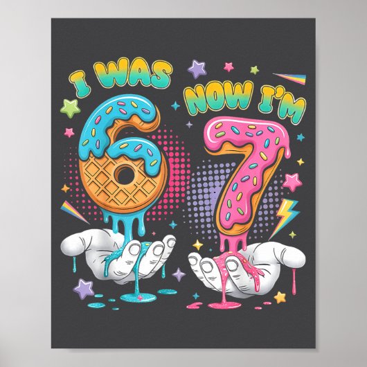 7 Year Old Birthday Funny I Was 6 Now I'm 7 Boy Gi ポスター (正面)