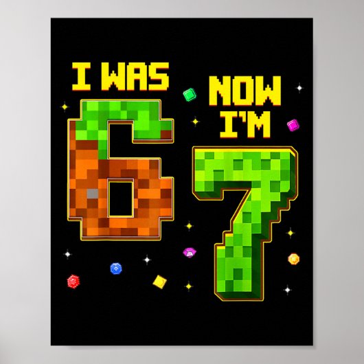 7 Year Old Birthday Funny I Was 6 Now I'm 7 Six Se ポスター (正面)