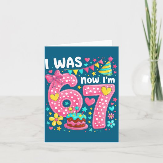 7 Year Old Birthday I Was 6 Now I'm 7  カード (正面)