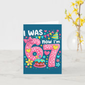 7 Year Old Birthday I Was 6 Now I'm 7  カード (黄色い花)