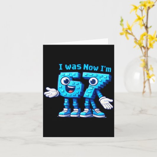 7 Year Old Birthday I Was 6 Now I'm 7 67 カード (黄色い花)