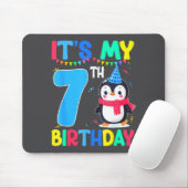 7 Year Old Birthday Penguin Themed It's My 7th Bir マウスパッド (マウス)