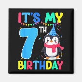 7 Year Old Birthday Penguin Themed It's My 7th Bir マグネット (正面)