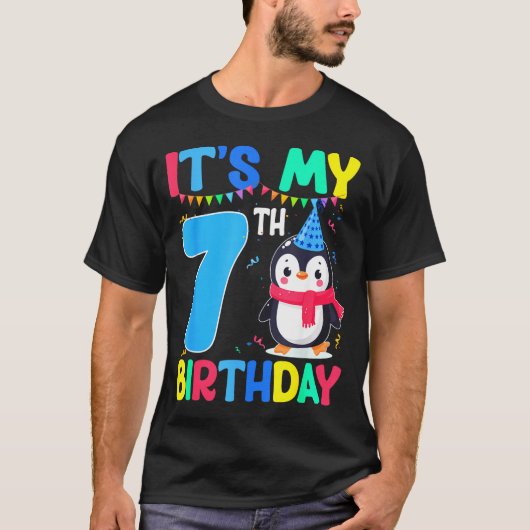 7 Year Old Birthday Penguin Themed It's My 7th Bir Tシャツ (正面)