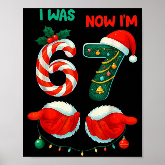 7 Year Old Birthday Shirt Was 6 Now Im 7 67 Funny  ポスター (正面)