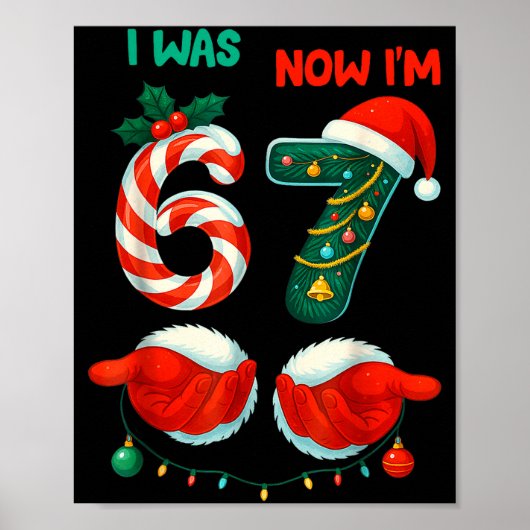 7 Year Old Birthday Shirt Was 6 Now I'm 7 67 Funny ポスター (正面)