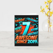 7 Year Old For Boys 7th Birthday Boy 7 Year Old Bo カード (黄色い花)