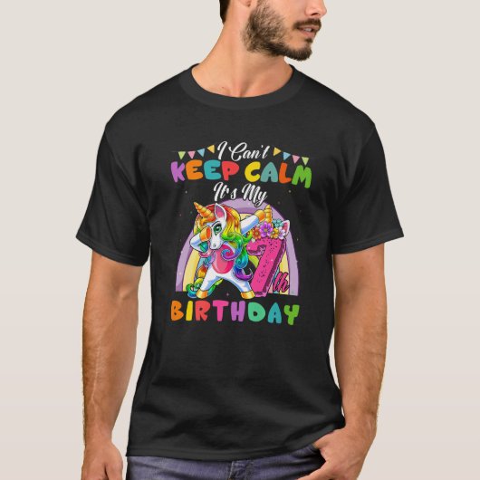 7 Year Old I Can't Keep Calm It's My 7Th Birthday Tシャツ (正面)